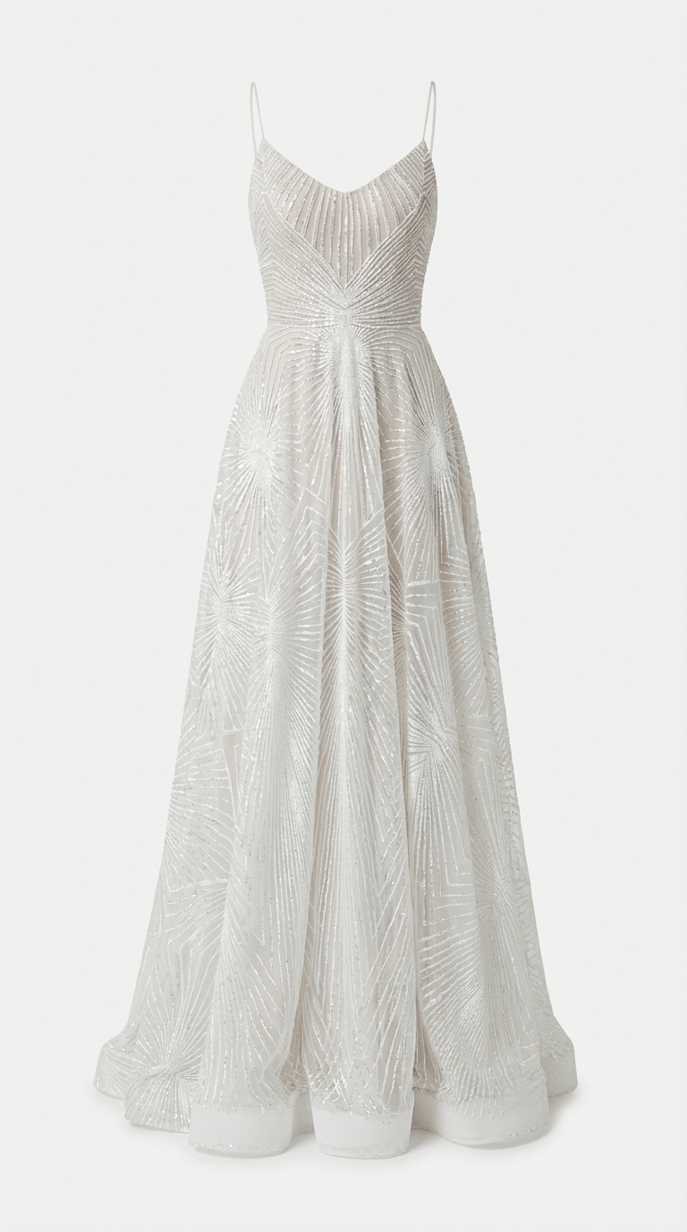 White Sequin Maxi Dress Charlotte