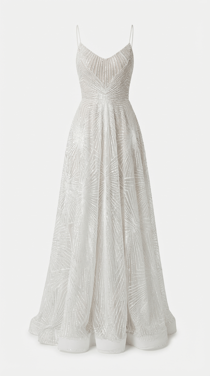 White Sequin Maxi Dress Charlotte