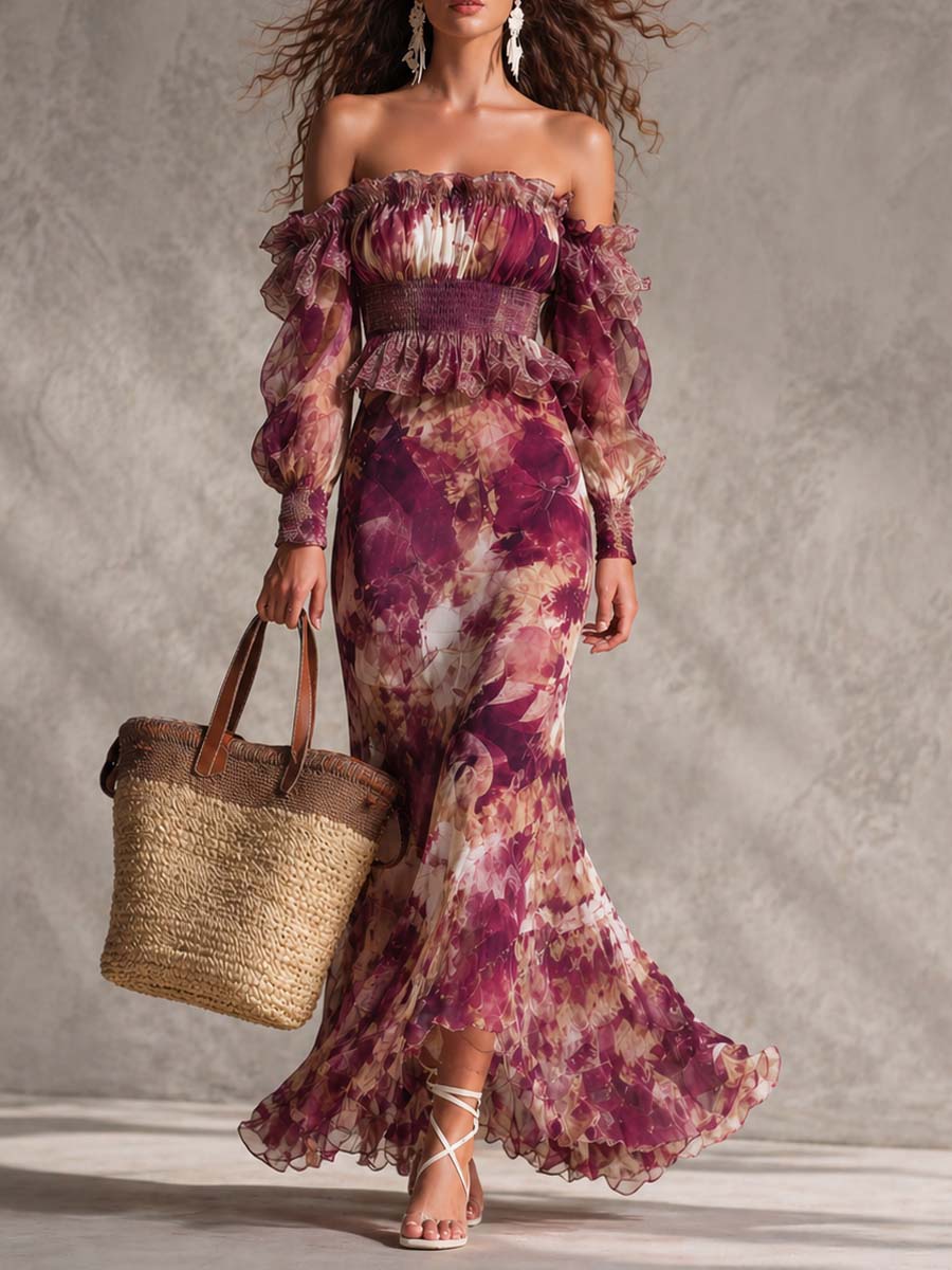 Rosalind | Pink Chiffon Maxi Dress
