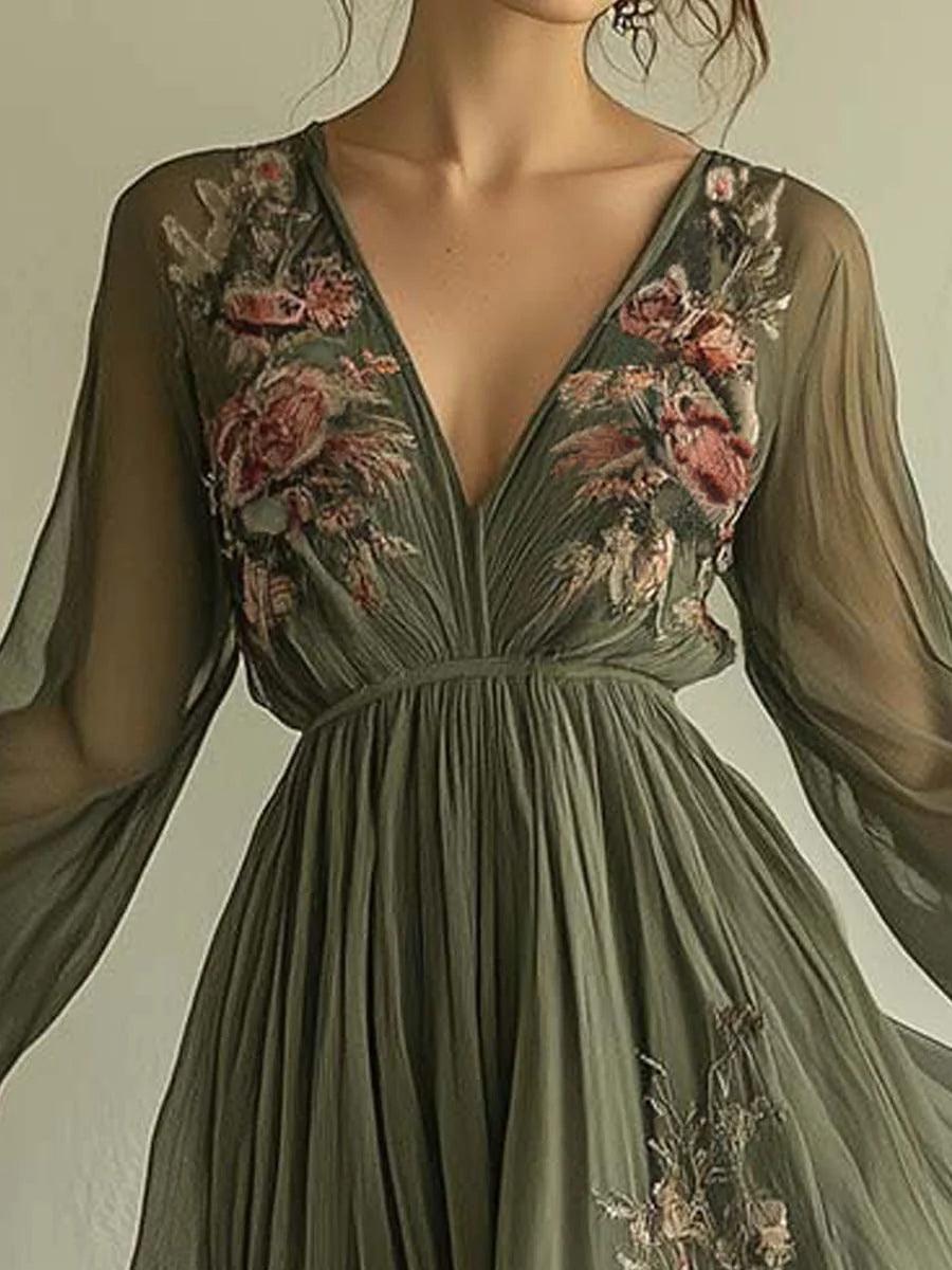 Laurelle Elegant Chiffon Maxi Dress