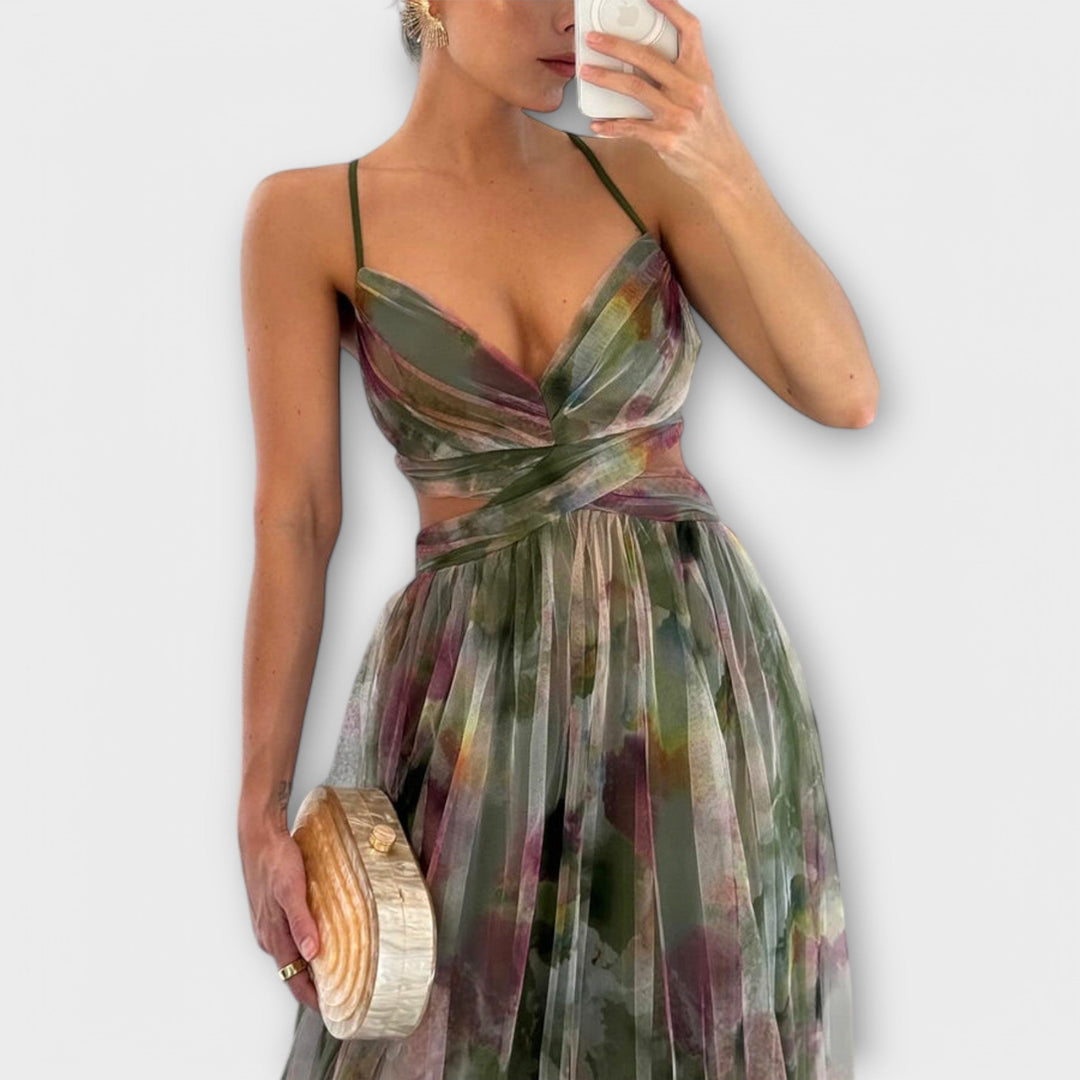 Annai | Elegant Mesh Maxi Dress