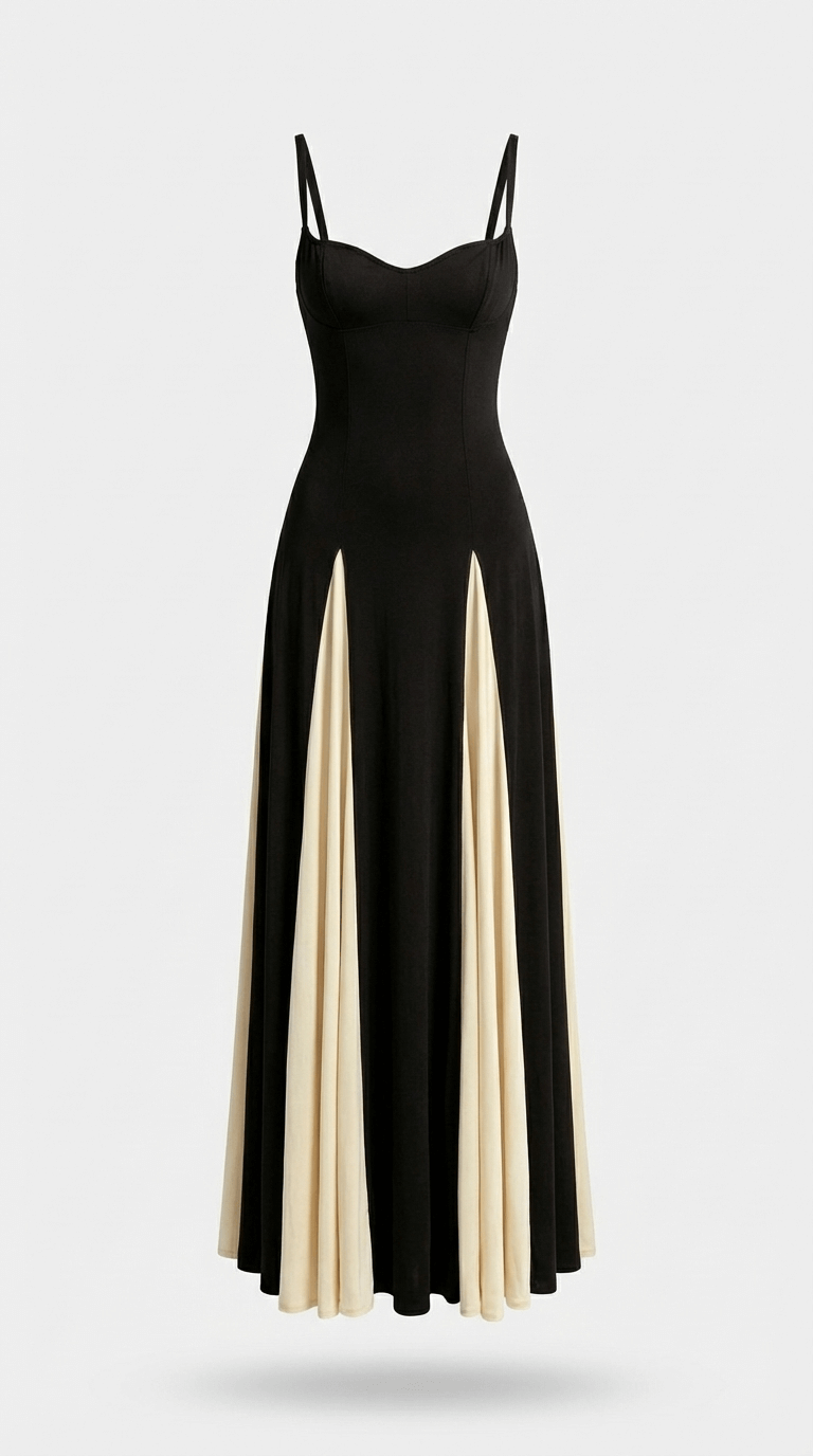 Long Marene Trapeze Cut Dress