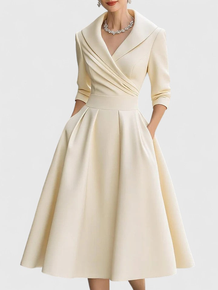 Women’s Midi Dress Slim Fit Sleeveless V-Neck Formal Cocktail