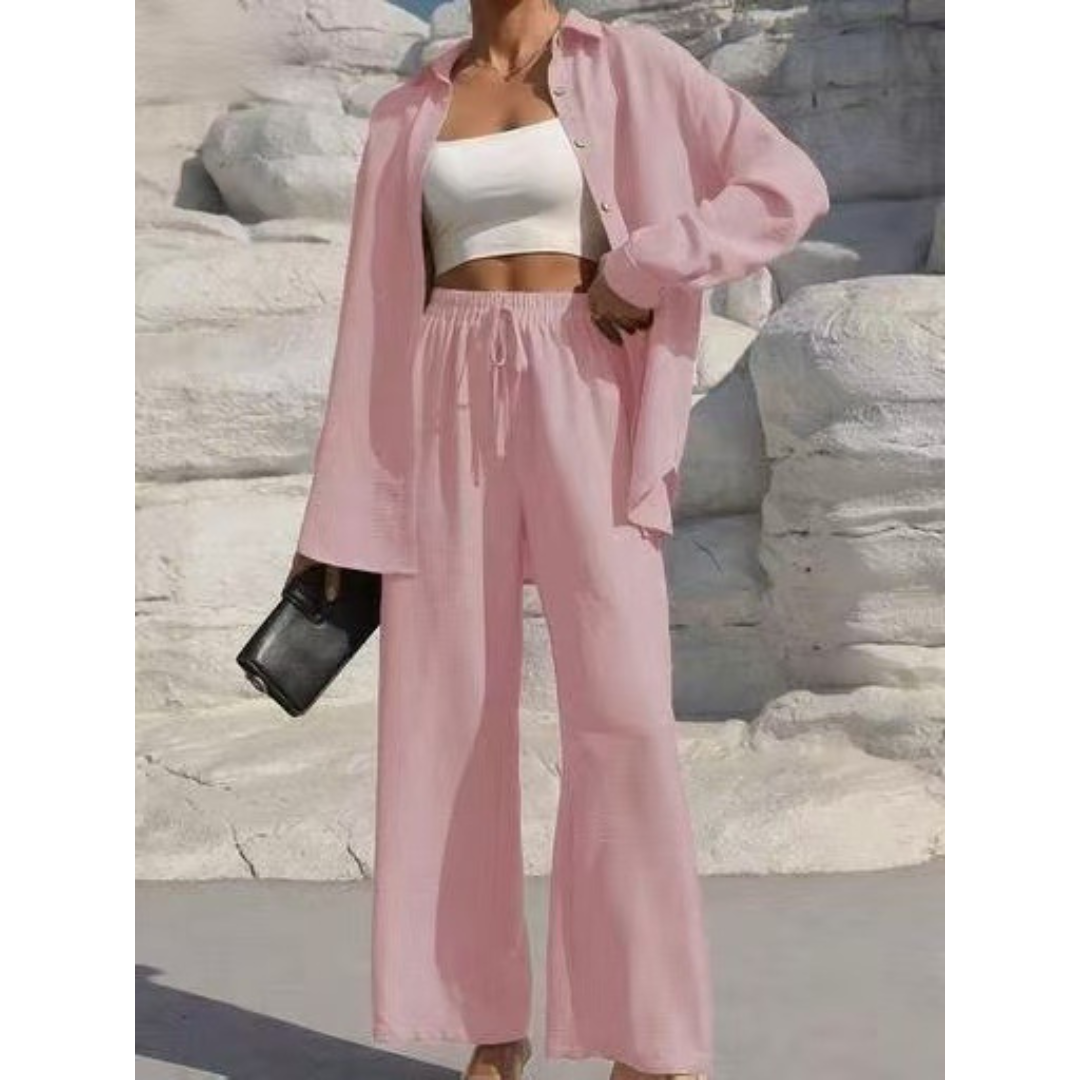 Vanora™ | Comfy Long Sleeve Blouse and Trouser Co-ord Set