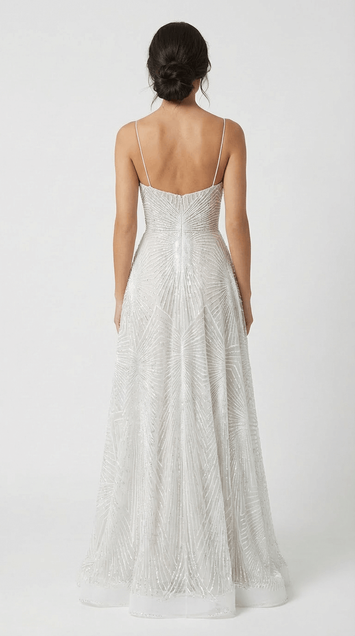 White Sequin Maxi Dress Charlotte