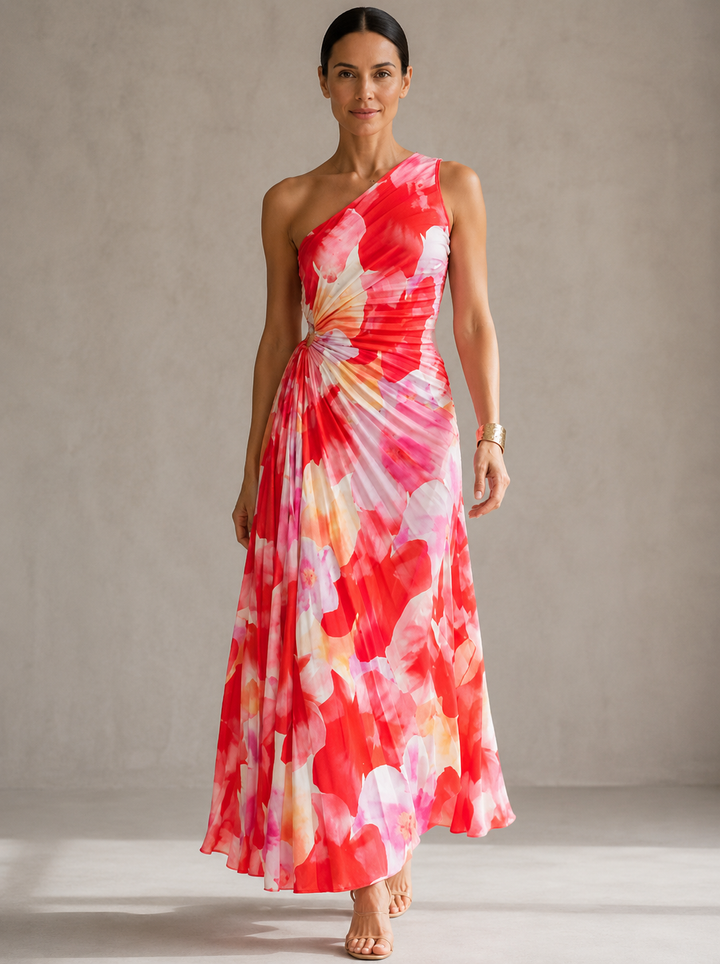 Bonnie | Pleated One Shoulder Dress