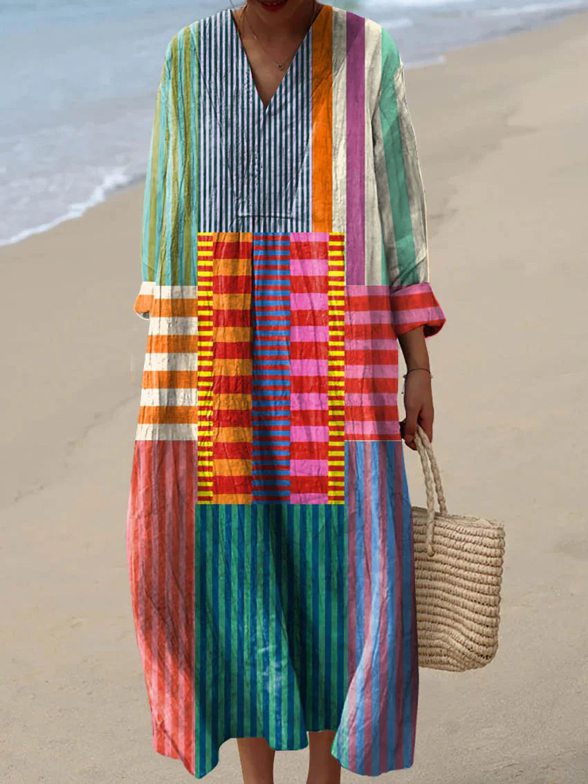 Inaya | Multicolor Patchwork Maxi Dress