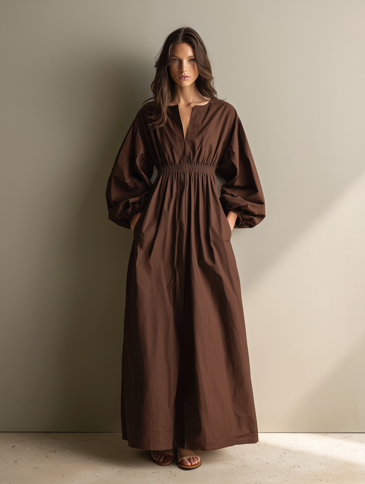 Jasmine | Casual Brown Cotton Linen
