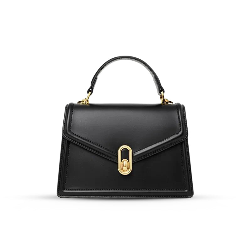 Elena | Structured Women's Handbag with Top Handle & Gold Closure – Elegant City Bag