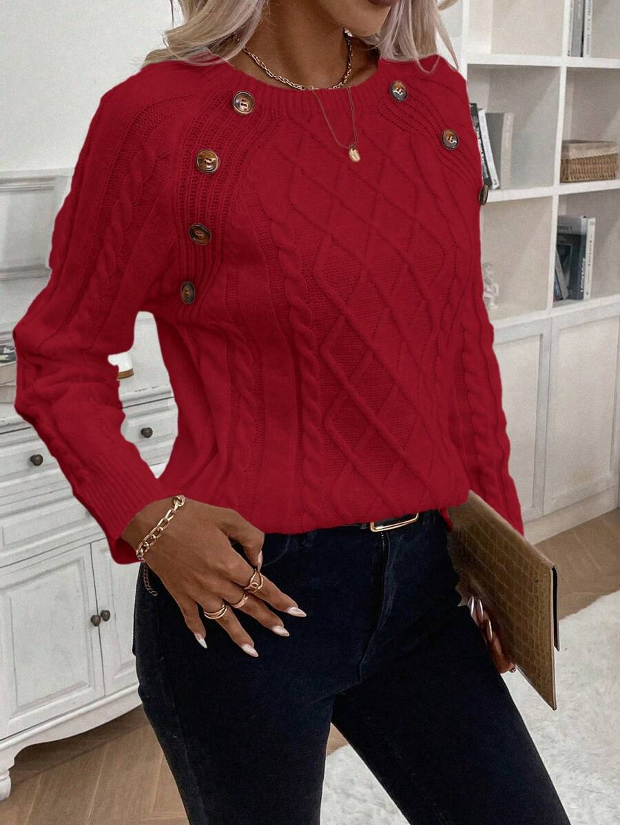 Betsy™ | Button-Detail Cable Jumper