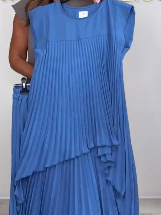 Sherri™ | Pleated Midi Top & Wide-Leg Pants Set
