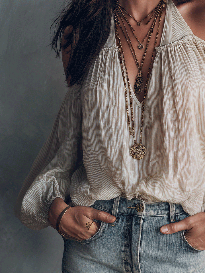 Clio | Elegant Vacation Soft Linen Halter Neck