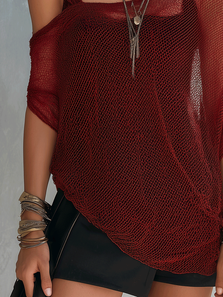 Prue | Bohemian Mesh Resort Deep Red Sheer