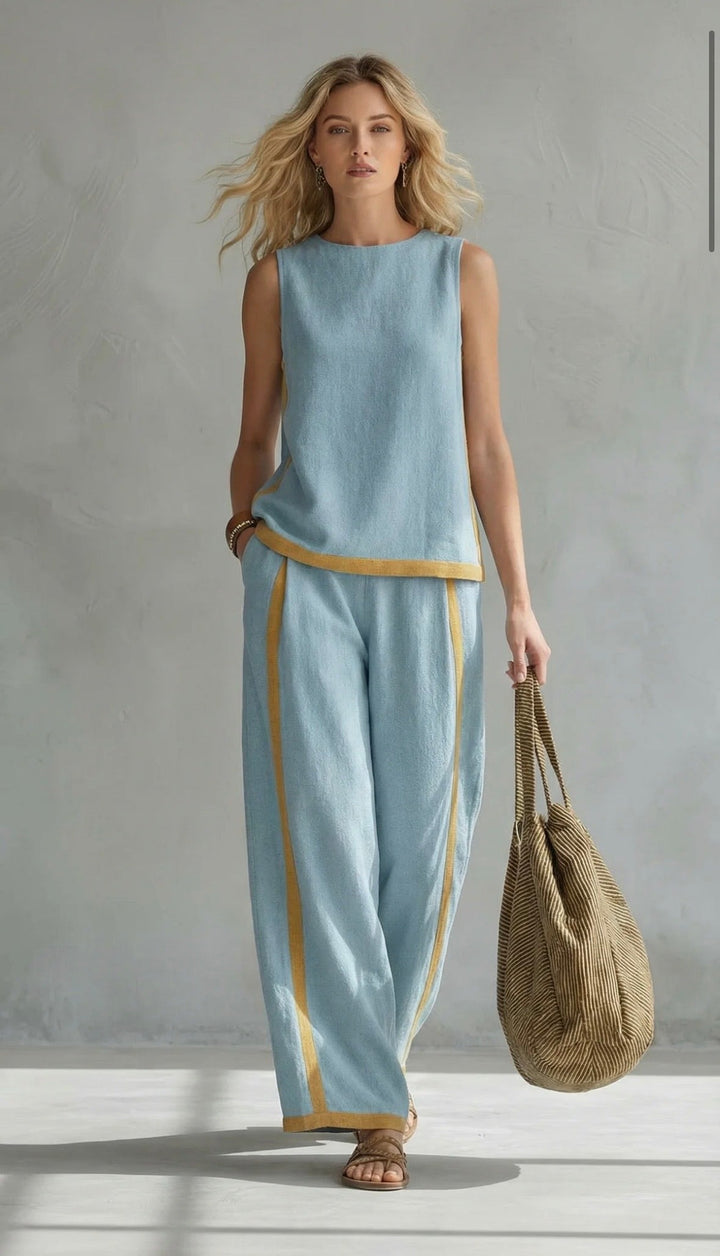 Leila Elegant Cotton and Linen Set