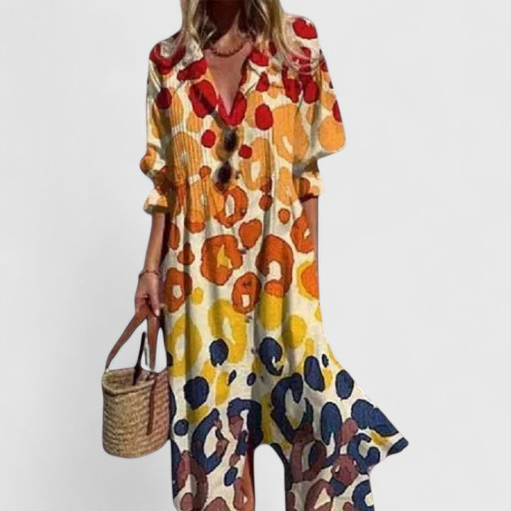 Women's Velvet Floral V-Neck Dress – Formal Occasion