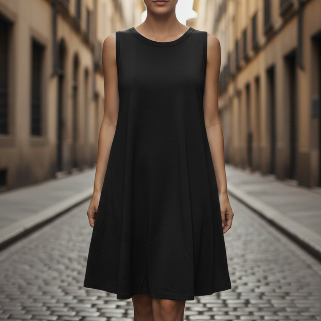 Tank Dress Sleeveless Crew Neck A Line Women