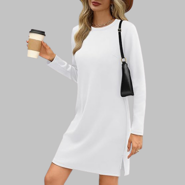 Alaya™ | Comfortable Long Sleeve Round Neck Dress