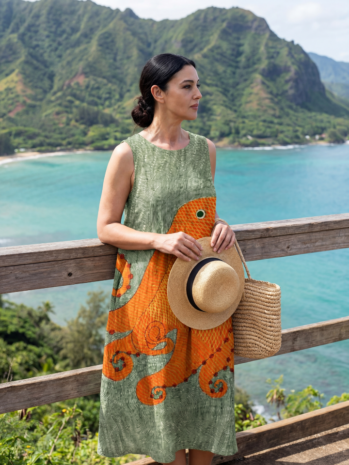 Ronan | Light Midi Dress Ocean