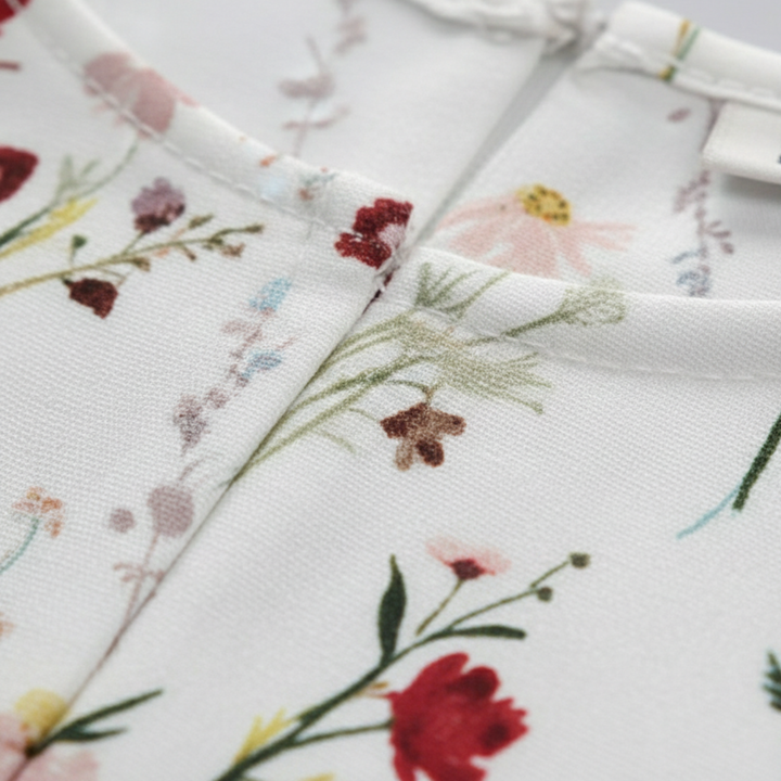 Floral Midi Dress Short Sleeve Pocket Women