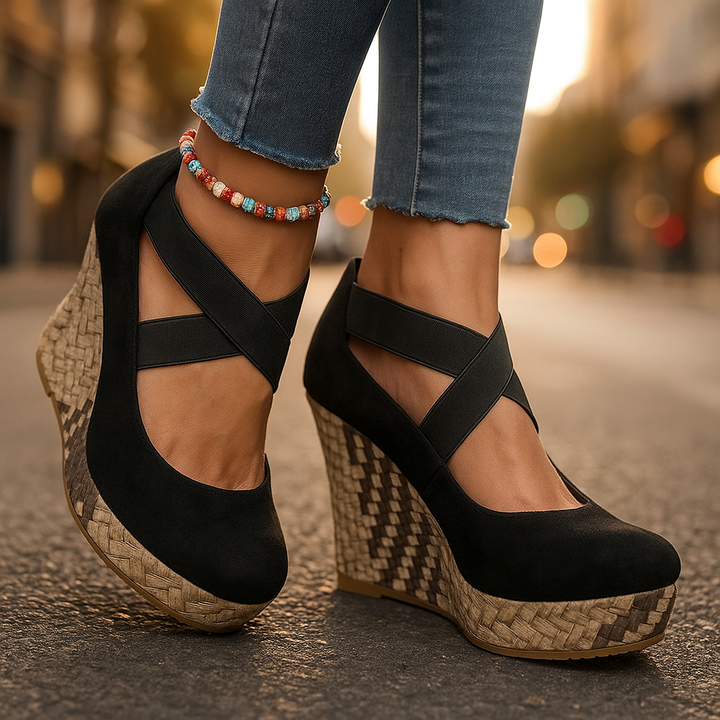 Stella | Cross-Strap Wedges