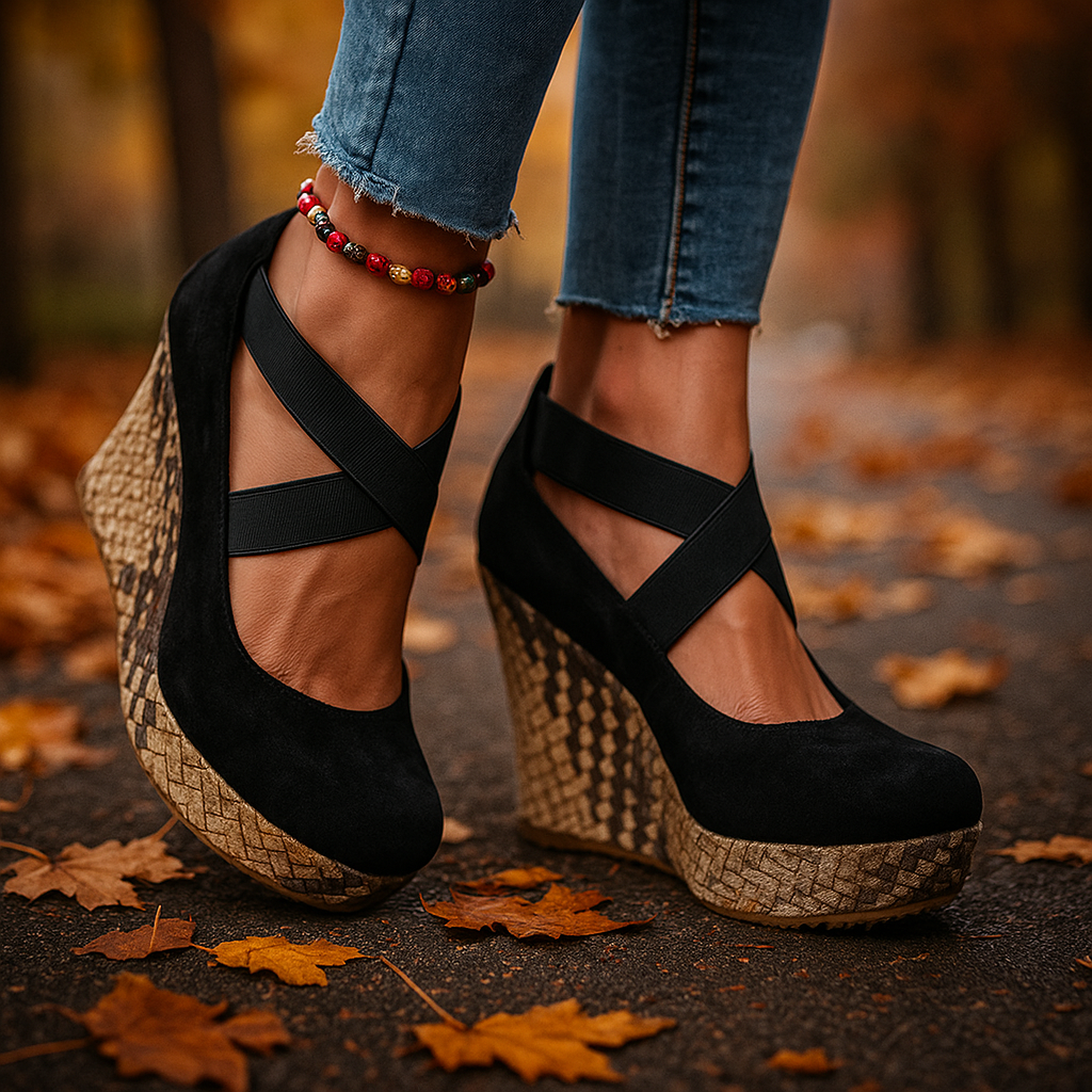 Stella | Cross-Strap Wedges