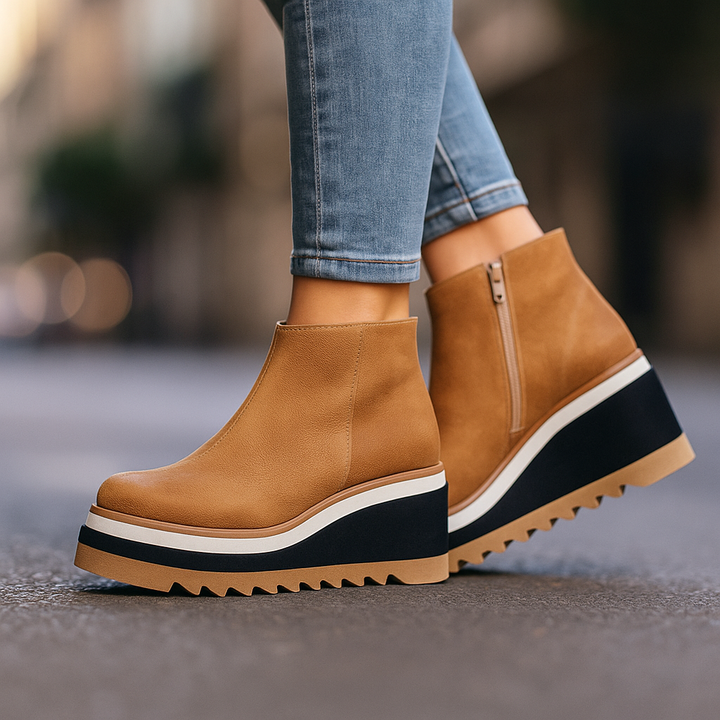 Charlotte | Walnut Platform Sneakers