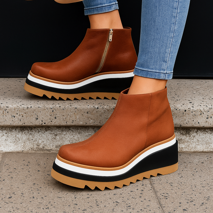 Charlotte | Walnut Platform Sneakers