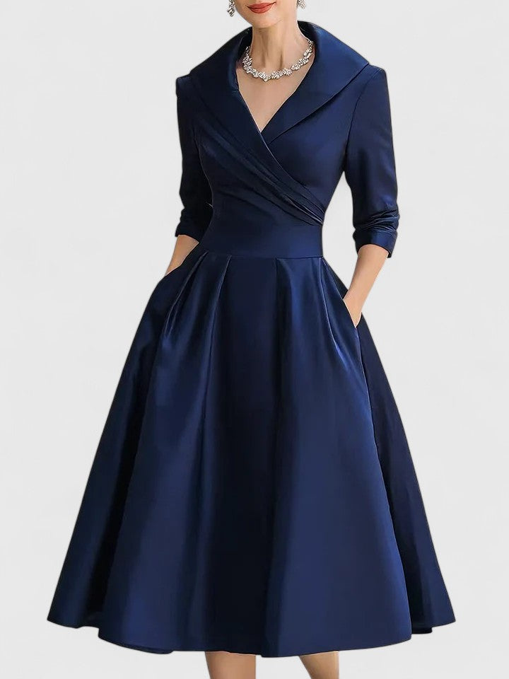 Women’s Midi Dress Slim Fit Sleeveless V-Neck Formal Cocktail