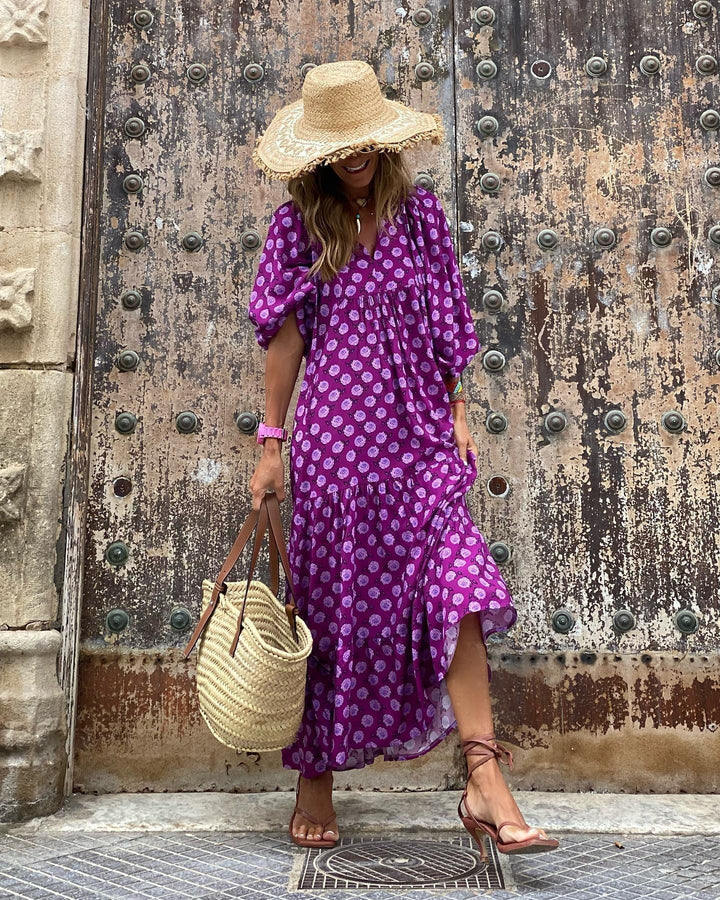 Fabulous Time Puff Sleeve Tiered Midi Dress