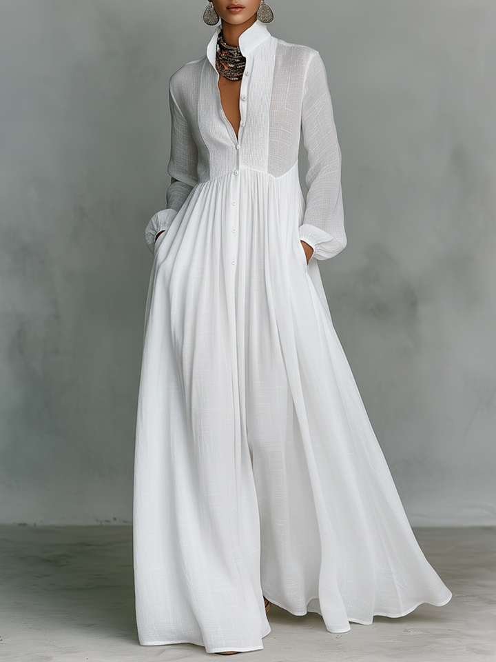 Agnes | Cotton Linen Patchwork Single-breasted