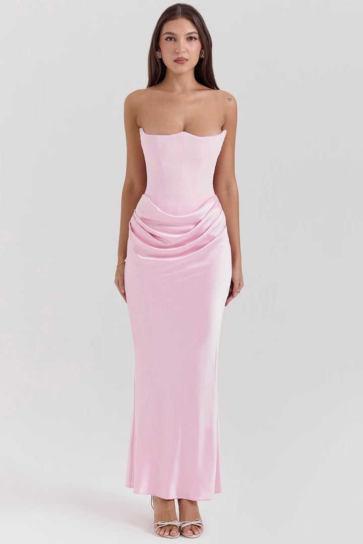 Camille™ | Women's Wedding Guest Lace Strapless Dress Evening