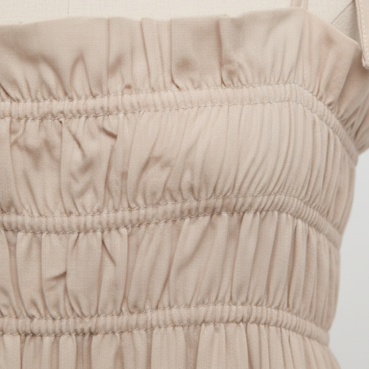 Midi Dress Smocked Spaghetti Strap Women