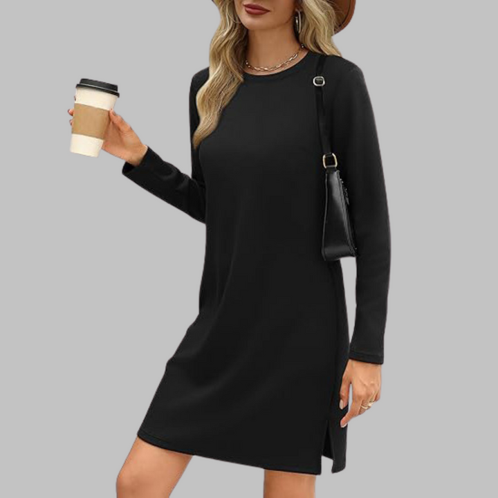 Alaya™ | Comfortable Long Sleeve Round Neck Dress