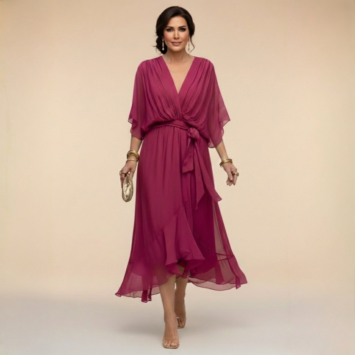 Monica | Chiffon V-Neck Maxi Dress