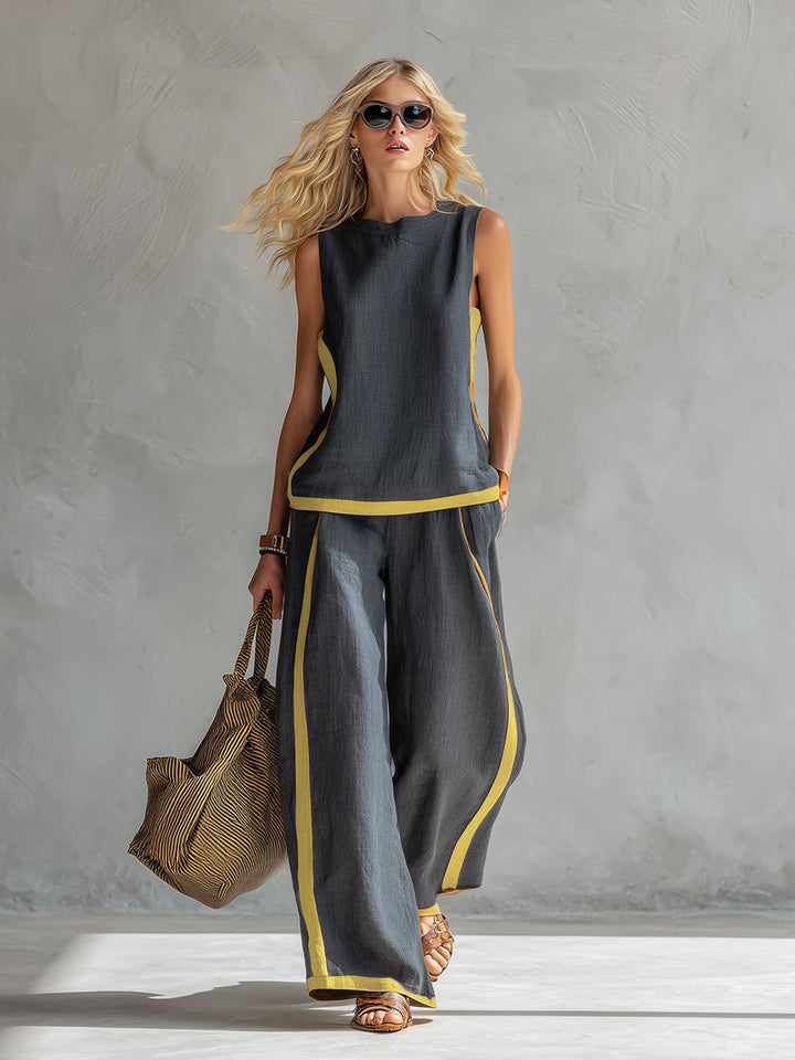 Leila Elegant Cotton and Linen Set