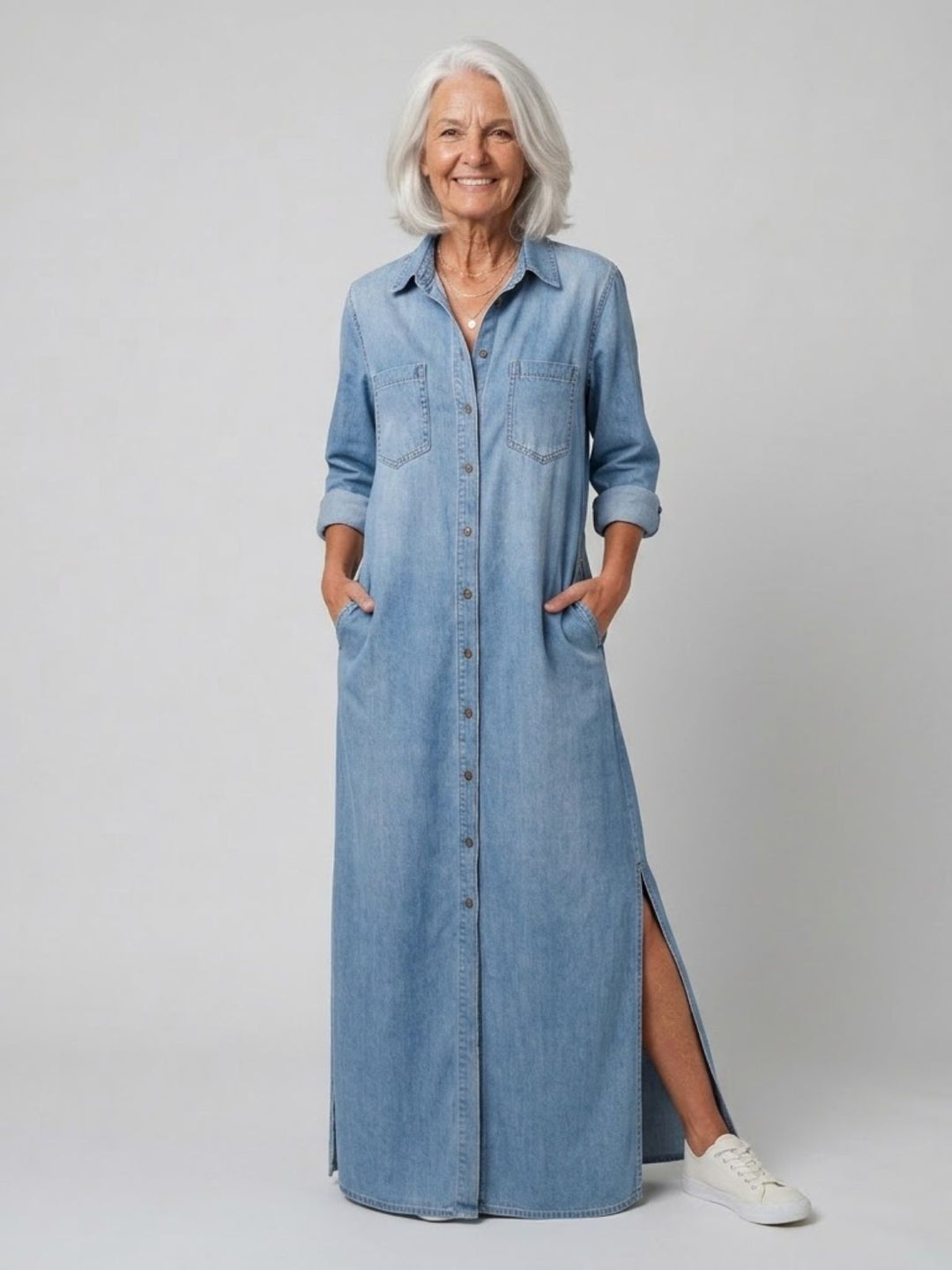 Pearl's Denim Maxi Dress