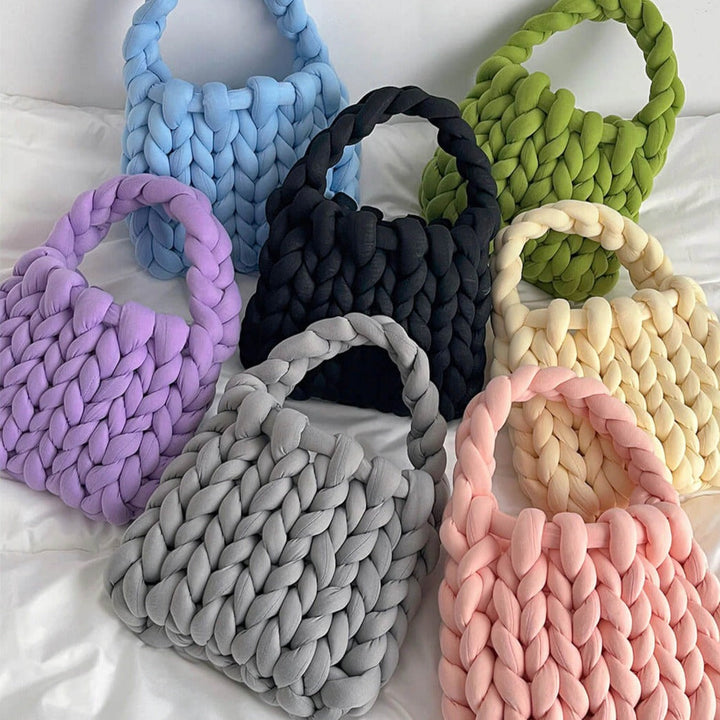Beatrice | Purple Mini Chunky Knit Bag