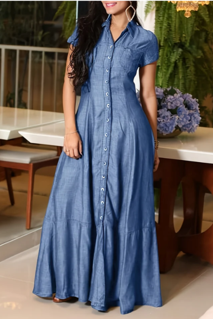 Elisa | Long Denim Dress