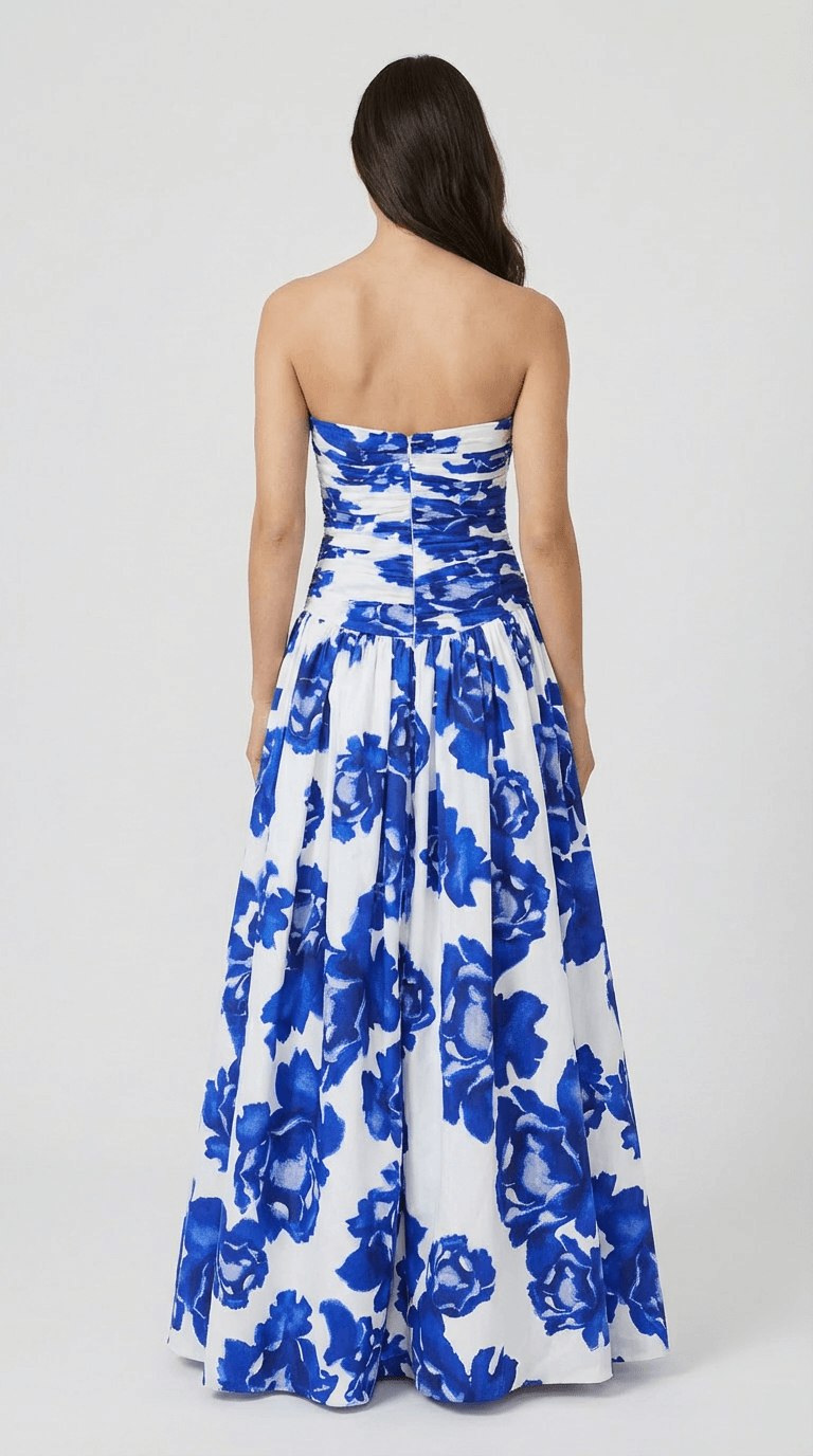 Fiona Strapless Floral Maxi Dress