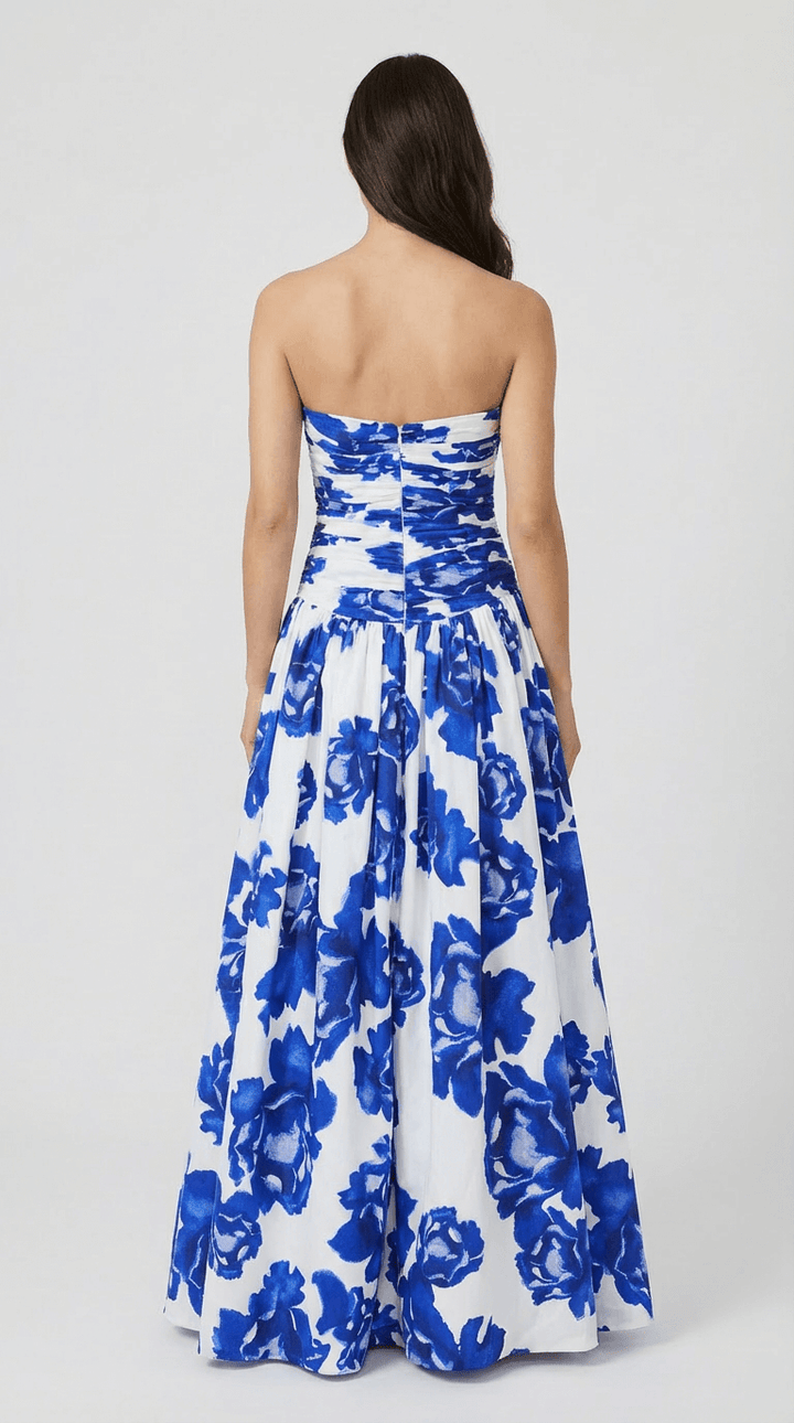 Fiona Strapless Floral Maxi Dress
