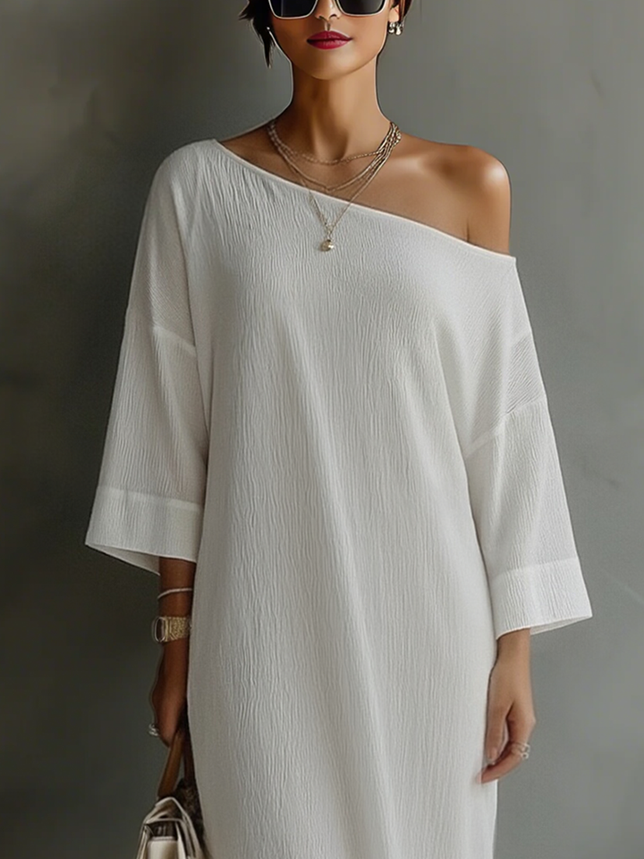 Clara | Ivory White Cotton-Linen Blend