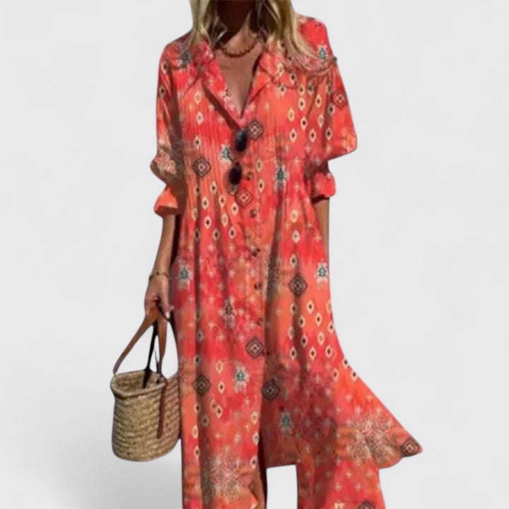 Women's Velvet Floral V-Neck Dress – Formal Occasion