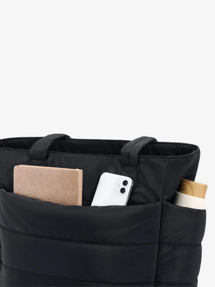 Lily | Padded Panel Quilted Tote Bag with Side Pockets