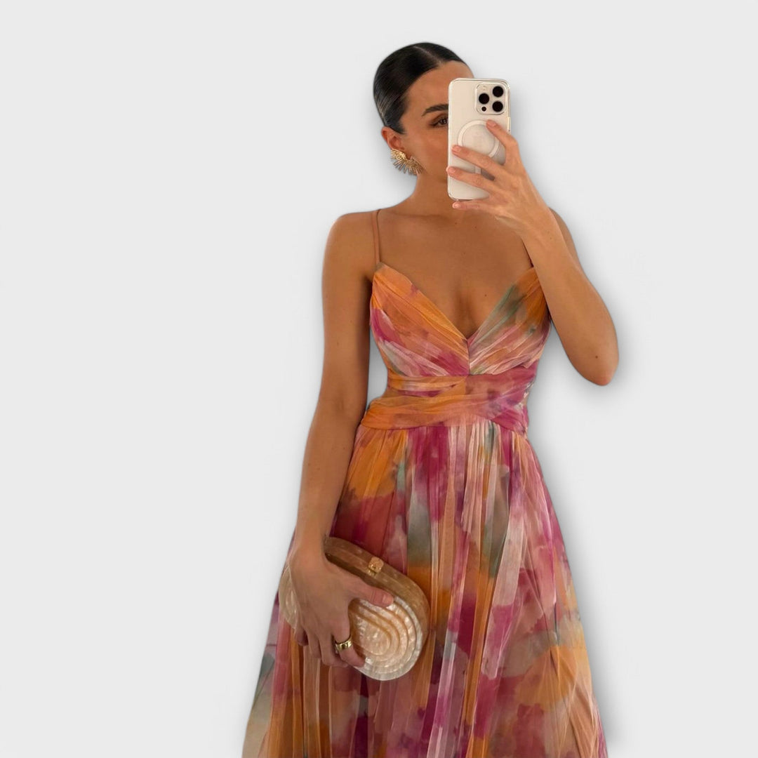 Annai | Elegant Mesh Maxi Dress