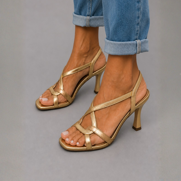 Soleil™ | Sandales Dorées, Charme Estival