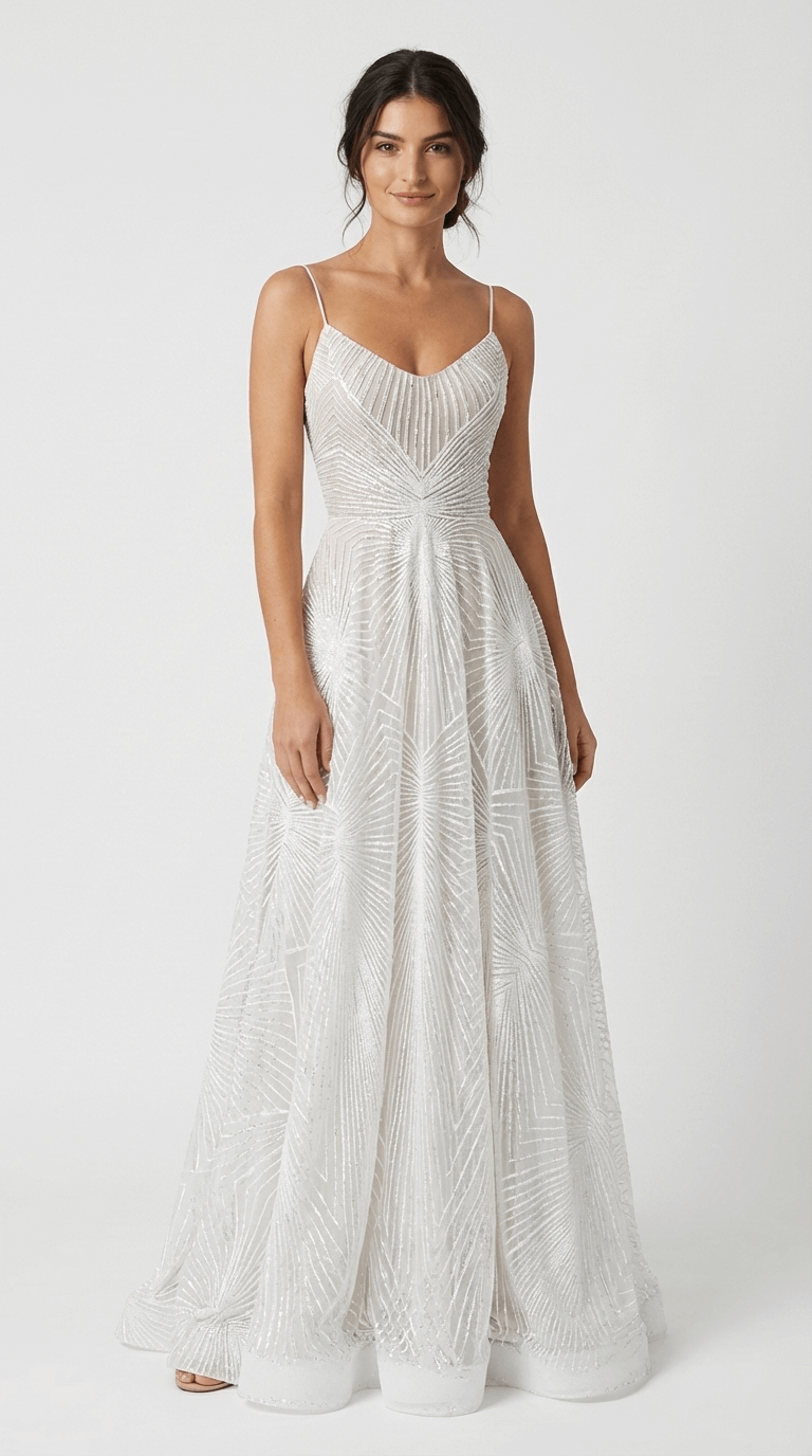 White Sequin Maxi Dress Charlotte