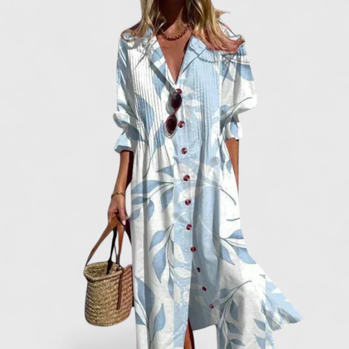 Women's Velvet Floral V-Neck Dress – Formal Occasion
