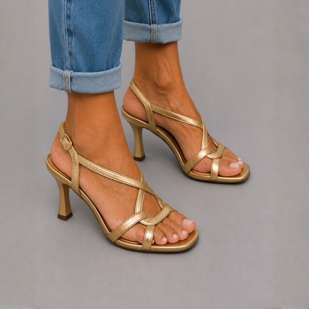 Soleil™ | Sandales Dorées, Charme Estival