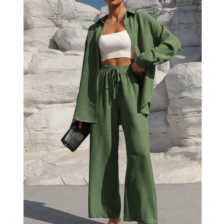 Vanora™ | Comfy Long Sleeve Blouse and Trouser Co-ord Set