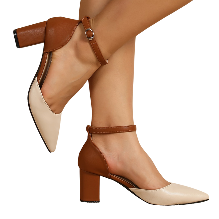 Marielle | Two Tone Strap Heels